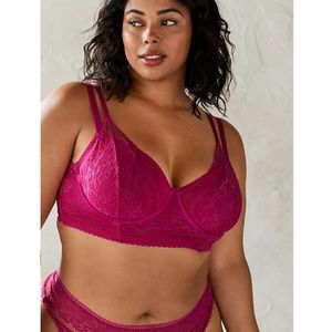 STRAPPY UNDERWIRE LONGLINE BRALETTE - FUCHSIA